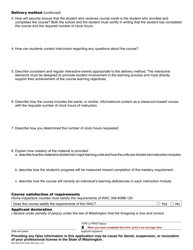 Form BPD-600-002A Home Inspector Distance Education Delivery Method Application - Washington, Page 2