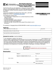 Document preview: Form APR-622-177 Real Estate Appraiser Temporary Practice Application Online Supplemental - Washington