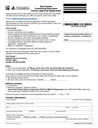 Form RE-623-123 Real Estate Continuing Education Course Approval Application - Washington