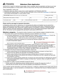 Form TD-420-748 Rideshare Plate Application - Washington