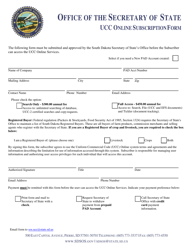 Ucc Online Subscription Form - South Dakota, Page 3