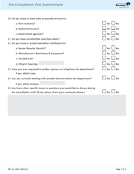 Form REV31 1454 Pre-consultation Visit Questionnaire - Washington, Page 2