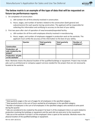 Form REV81 1029 Manufacturer&#039;s Application for Sales and Use Tax Deferral Chapter 82.85 Rcw - Washington, Page 8