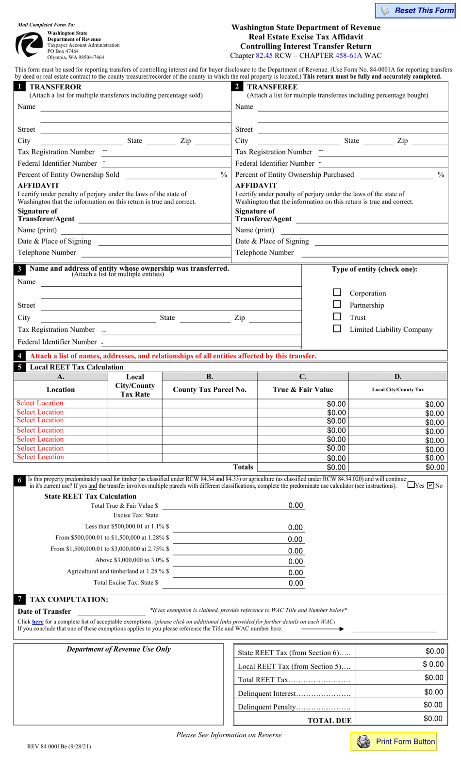 Form REV84 0001BE Download Fillable PDF or Fill Online Real Estate