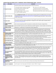 Instructions for Form CN-0773 &quot;Hazardous Waste Stream Report (Wsr)&quot; - Tennessee, Page 2