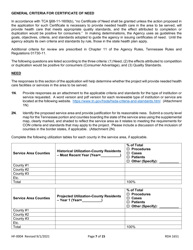 Form HF-0004 Certificate of Need Application - Tennessee, Page 7