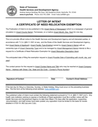 Form HF51E Letter of Intent/Publication of Intent to File a Certificate of Need Application - Tennessee, Page 3