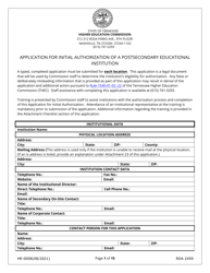Document preview: Form HE-0008 Application for Initial Authorization of a Postsecondary Educational Institution - Tennessee