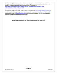 Form HE-0008 Application for Initial Authorization of a Postsecondary Educational Institution - Tennessee, Page 9