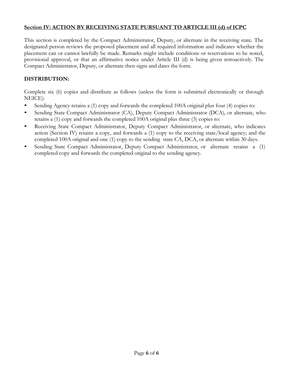 Form ICPC100A Interstate Compact on the Placement of Children Request - South Dakota, Page 7