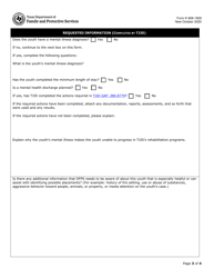 Form K-908-1909 Dfps Request to Tjjd for Additional Information - Texas, Page 3