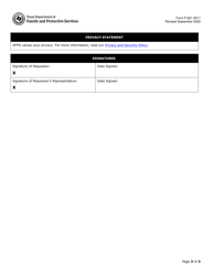 Form P-801-2011 Request for Administrative Review by Child Care Investigations - Texas, Page 3