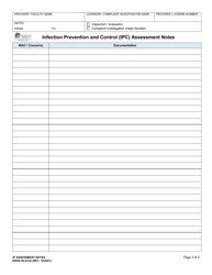 DSHS Form 00-412A Infection Prevention and Control (Ipc) Assessment Notes - Washington, Page 2