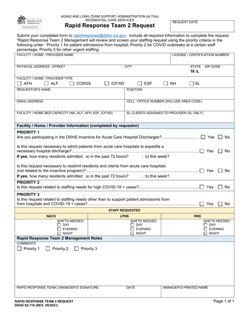 DSHS Form 02-716  Printable Pdf