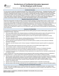 DSHS Form 03-374E Nondisclosure of Confidential Information Agreement for Non-employee (Ejas Access) - Washington