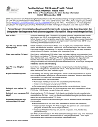 DSHS Form 03-387 Dshs Notice of Privacy Practices for Client Medical Information - Washington (Indonesian (Bahasa Indonesia))