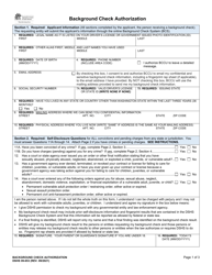 DSHS Form 09-653 &quot;Background Check Authorization&quot; - Washington
