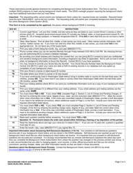 DSHS Form 09-653 Background Check Authorization - Washington, Page 3