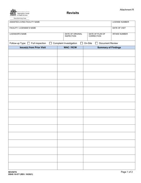 DSHS Form 10-577 Attachment R Printable Pdf
