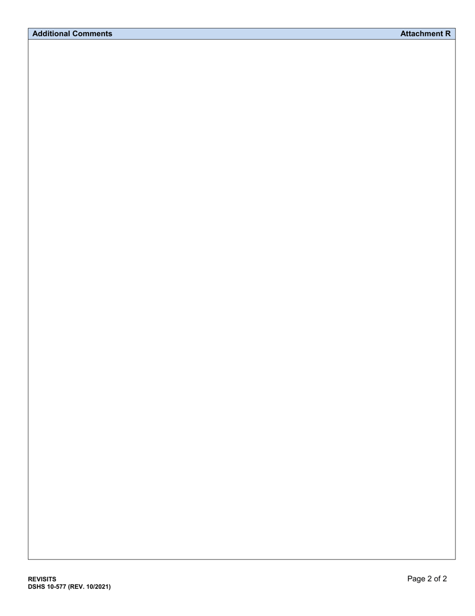 DSHS Form 10-577 Attachment R Revisits - Washington, Page 2