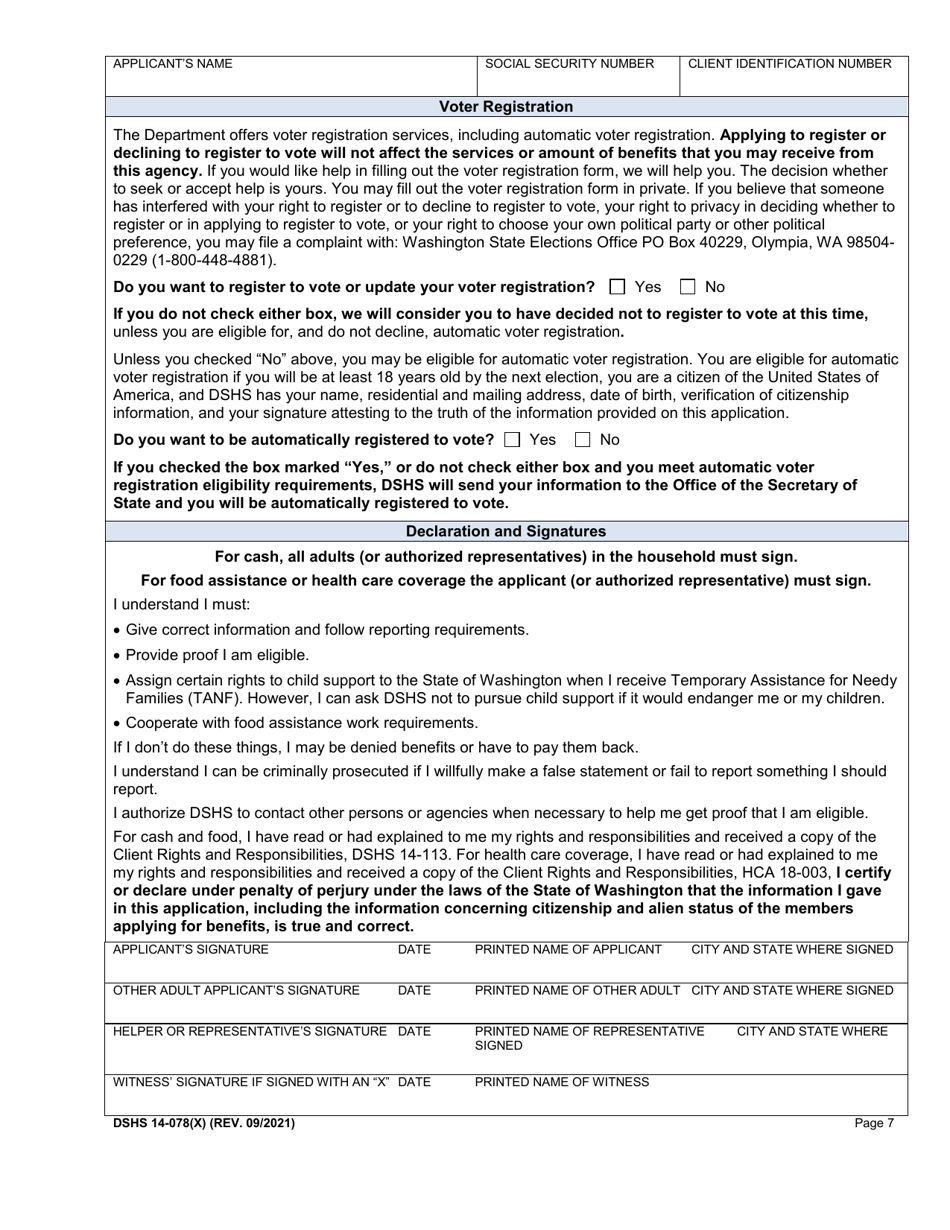 DSHS Form 14-078 Eligibility Review - Washington, Page 7