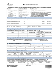 DSHS Form 14-467 Mid-certification Review - Washington