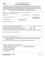 DSHS Form 17-299 &quot;Vendor Agreement Information&quot; - Washington