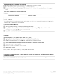 DSHS Form 27-057 Provider Referral Letter for Children&#039;s out-Of-Home Services - Washington, Page 2