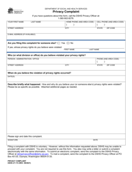 Document preview: DSHS Form 27-115 Privacy Complaint - Washington