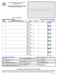 Form LAB-201 Laboratory Submission Form - Texas, Page 2