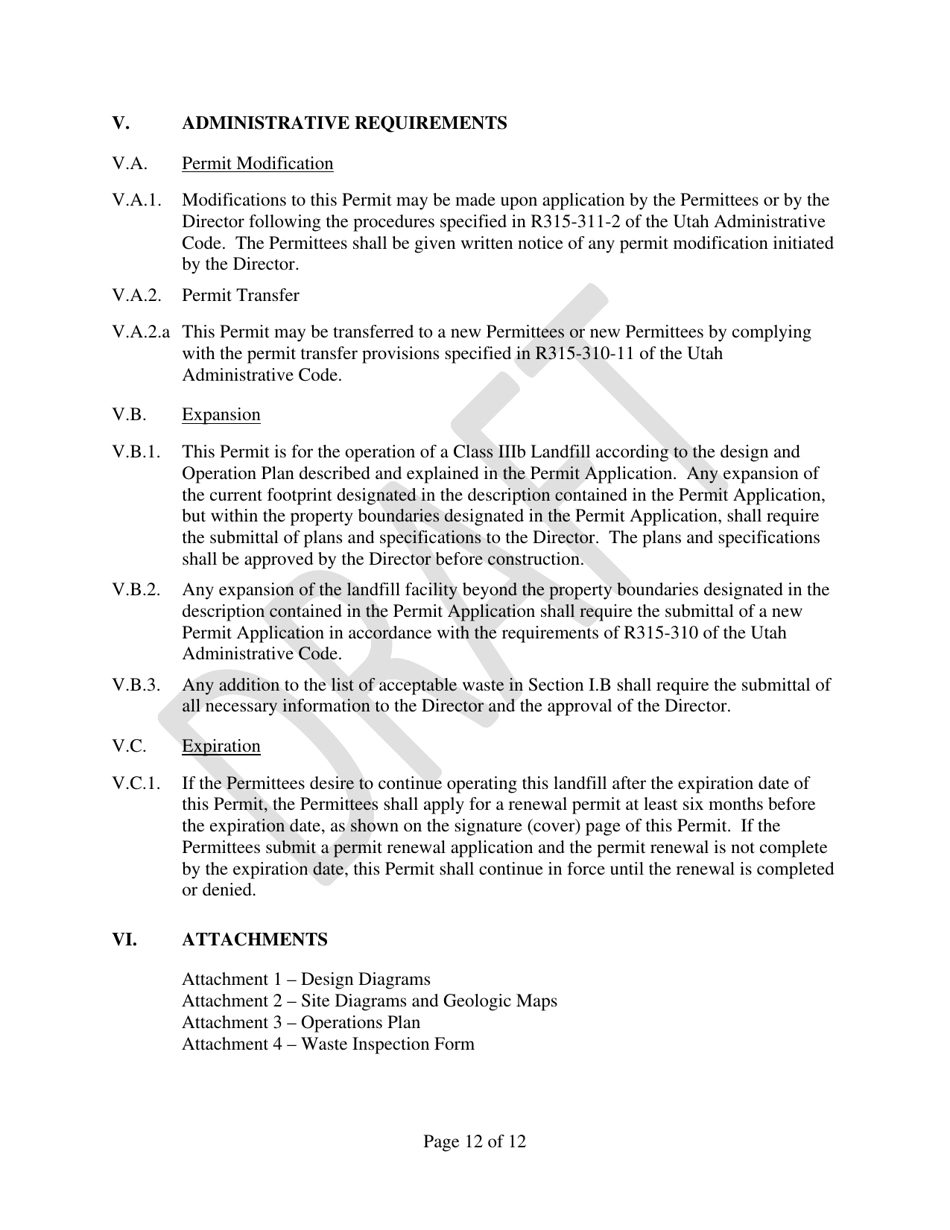 Atk Launch Systems - Promontory Landfill Permit Renewal - Draft - Utah, Page 12
