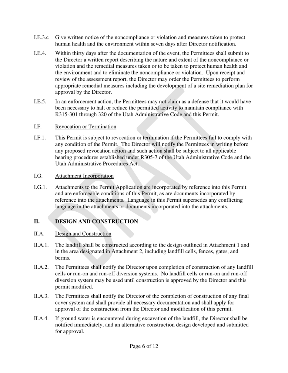 Atk Launch Systems - Promontory Landfill Permit Renewal - Draft - Utah, Page 6