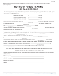 Form 50-876 Notice of Public Hearing on Tax Increase - Proposed Rate Exceeds No-New-Revenue, but Not Voter-Approval Tax Rate - Texas