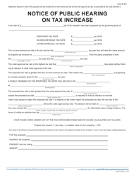 Form 50-873 Notice of Public Hearing on Tax Increase - Proposed Rate Exceeds No-New-Revenue and Voter-Approval Tax Rate - Texas