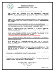 Provisional Embalmer Application - Texas, Page 2