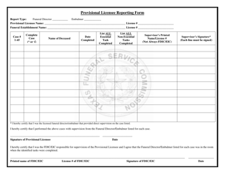 Provisional Licensee Reporting Form - Texas, Page 2