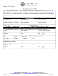 Document preview: Form 1828 Record of Support Order - Texas