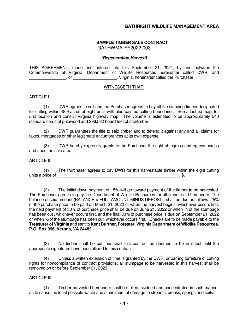 Notice of Timber Sale - Gathright Wildlife Management Area - Virginia, Page 4