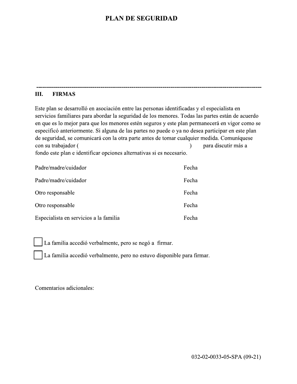 Formulario 032-02-0033-05-SPA Plan De Seguridad - Virginia (Spanish), Page 8