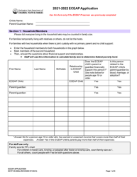Document preview: DCYF Form 05-006B Eceap Application - Washington, 2022