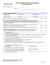 DCYF Form 05-006 Eceap Prescreen and Application (Combined Form) - Washington