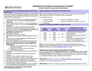 Document preview: DCYF Formulario 07-090 Reembolso Por Transporte Mensual Para El Cuidador - Washington (Spanish)