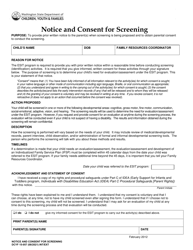 Document preview: DCYF Form 15-057 Notice and Consent for Screening - Washington