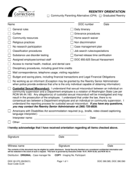 Document preview: Form DOC02-370 Reentry Orientation - Washington
