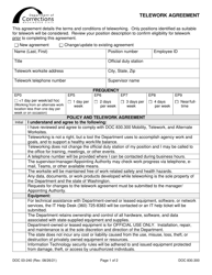 Form DOC03-240 Telework Agreement - Washington