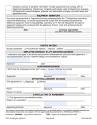 Form DOC03-240 Telework Agreement - Washington, Page 2