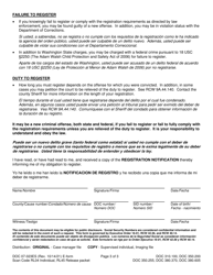 Form DOC07-023ES Registration Notification - Washington (English/Spanish), Page 3