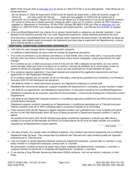 Form DOC07-024ES Conditions, Requirements, and Instructions - Washington (English/Spanish), Page 2