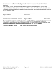 Form DOC09-274ES Notification of Department Violation Process - Washington (English/Spanish), Page 3