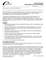 Form DOC09-274 Notification of Department Violation Process - Washington